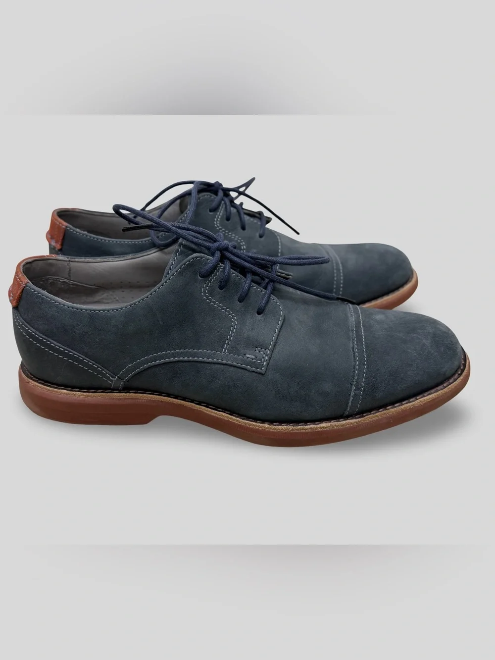 Sperry Gold Cup Bellingham Grey Suede Cap Toe Oxford ASV Dress Shoes 10